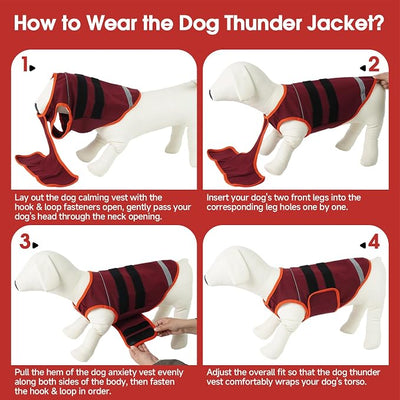 IDOMIK Dog Anxiety Vest, Dog Thunder Jacket Anxiety Calming Vest | Dog Depression & Anxiety Relief,Adjustable,Reflective Strips,for Thunderstorms,Fireworks,Separation,Vet Visit & Grooming