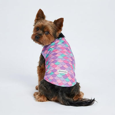 Fitwarm 2 Pack Mermaid & Scale UPF 50+ UV Sun Protection Dog Shirt, Lightweight Cooling Vest, Quick Dry Summer Clothes for Small Dogs Girl, Pet Outfit, Purple, Pink, White, XL