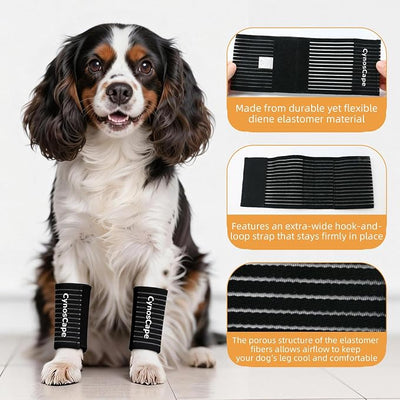 Dog Leg Brace, Black Compression Support Wraps for Front or Rear Legs with Streching Adjustable Strap,Dog Wrist Brace- Leg Sleeve to Stop Licking - Aid in Wound Care and Recovery