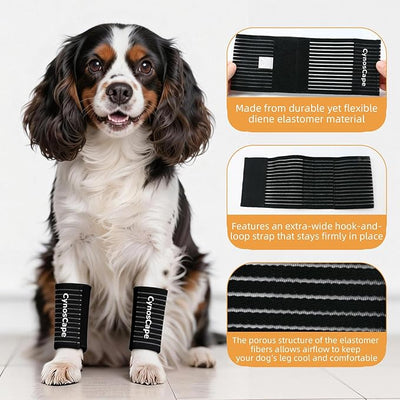 Dog Leg Brace, Black Compression Support Wraps for Front or Rear Legs with Streching Adjustable Strap,Dog Wrist Brace- Leg Sleeve to Stop Licking - Aid in Wound Care and Recovery (Balck, Large)