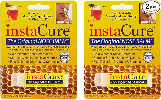 Original Nose Balm. Fast Relief for Cracked Dry & Sore Noses with Raw Manuka Honey Vitamin E Shea Butter Aloe Vera Oil. Heals Dog’s Dry Cracked Nose (2 Pack)
