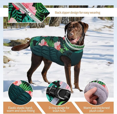 Dog Coats for Small Dogs, Puppy Coat, Warm Winter Jacket, XS Dog Coat with Harness Built in, Waterproof Pet Cold Weather Coats, Puppy Winter Clothes Snowsuit Chihuahua Maltese,XS