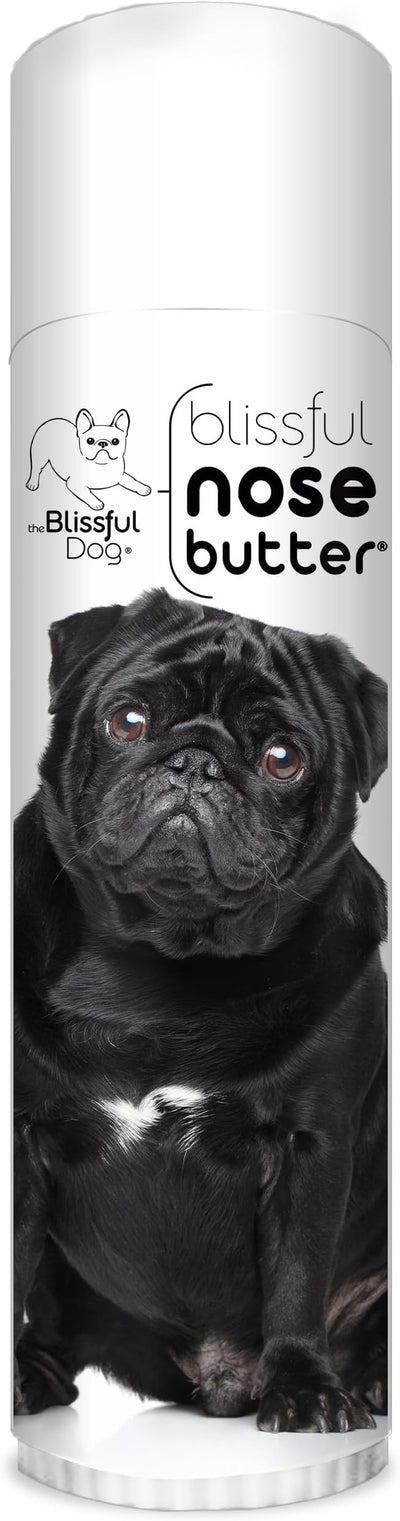 The Blissful Dog Black Pug Nose Butter for Dry, Cracked Skin, Lick-Safe Dog Nose Balm with Moisturizing Shea Butter, Almond, Olive, and Essential Oils, Pet Supplies, Uncented, 0.50 oz.