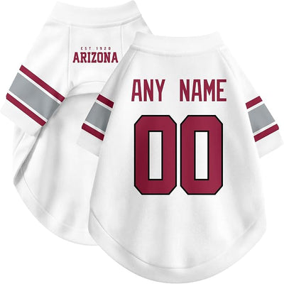 Arizona Dog Clothes Jersey Style Personalized Pet T Shirt with Custom Name Number for Small Medium Large Dogs