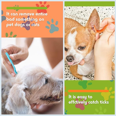 48 Pack Tick Removal Tool Tick Remover for Dogs, Cats and Humans Plastic Tick Puller Tick Grabber, 3 Sizes (Green, Rose Red, Orange, Blue)