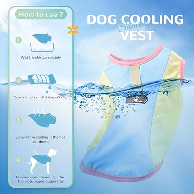 3 Pack Dog Cooling Vest with D-Ring Dog Tshirt Sun Protection Small Puppy Clothes for Girls Boys Stretchy Shirts for Dogs Lightweight Breathable Shirt French Bulldog Frenchie Dachshund Clothes