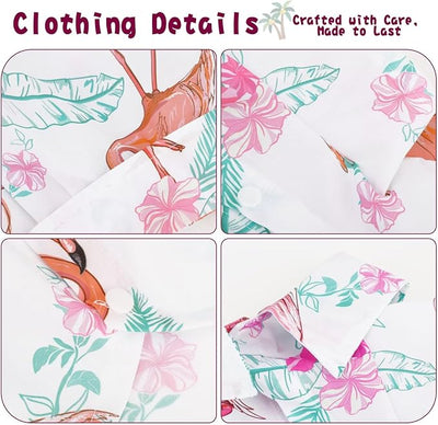Hawaiian Dog Shirt – Lightweight and Breathable Summer T-Shirt with Tropical Prints, Fun Beach Outfit for Small, Medium, and Large Dogs, Perfect for Hot Days and Outdoor Vacation.Flamingo 3XL