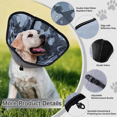 Dog Cone Collar for Dogs After Surgery Extra Long, Adjustable Comfy Dog Elizabethan Pet Collar Cone for Large Dogs Anti-Lick Protective Wound (Camouflage, 2XL)