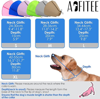 AOFITEE Soft Dog Cone Collar Anti-Licking, Dog Cone Alternative After Surgery, Elizabethan Cones for Large Dogs Post-Surgery, Neuter Recovery Pet Dogs E-Collar(Blue,X-Large)