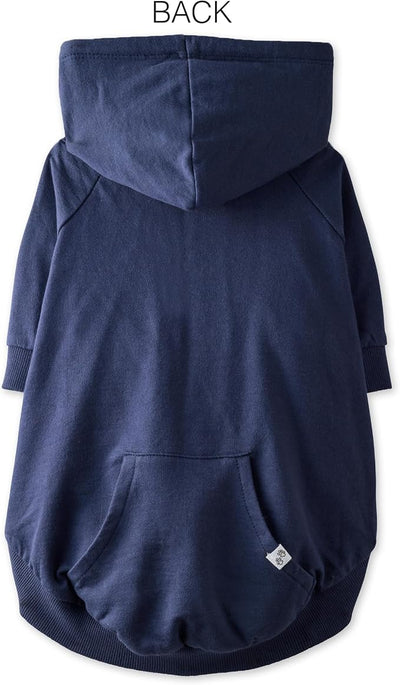 Pet Passion Rocky – The Original Lightweight Hooded Tee 100% Organic Cotton Dog Hoodie Pet Coat Sweater for All Sized Dogs, Original Navy, XX-Small (4-7 lbs)