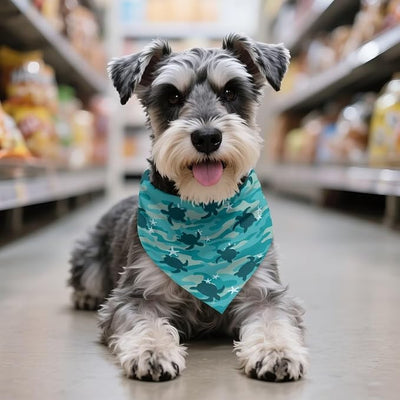 KEIAHUAN Turtle Camo Dog Bandanas Soft Fabric Kerchief Washable Triangle Scarfs Cat Bandanas Pet Dog and Cats Kerchief Bandana Decor