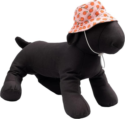 THE WORTHY DOG Peachy Keen Hat for Dogs – Lightweight Pet Sun Hat with Adjustable Chin Strap, Soft Brim & Bright Colors - Peach, Medium