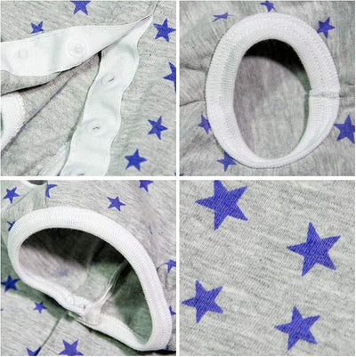 Dog’s Recovery Suit Post Surgery Shirt for Puppy, Wound Protective Clothes for Little Animals(Grey Stars-m)