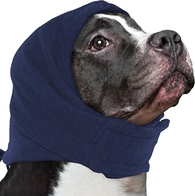 Nanaki Soft Dog Calming Hoodie Anxiety Relief Dog Ear Muffs Noise Protection Doggy Head Wrap Hematoma Fireworks Doggy Ear Cover for Bath Blow Drying Pet Head Cover Noise Cancelling Sleep Help Headband