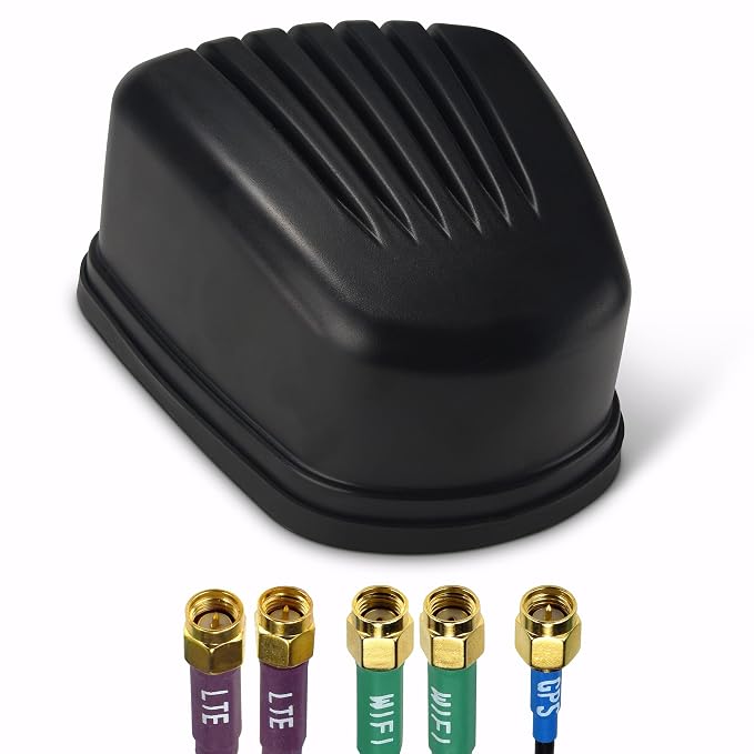 Proxicast 5-in-1 Pro-Grade Low-Profile 2x2 MIMO 4G/5G + Wi-Fi + GPS Screw Mount Combination Vehicle Antenna Compatible with Cradlepoint, Digi, Peplink and Other Modems/Routers (Gibraltar ANT-510-221)