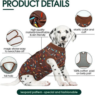Kuoser Dog Recovery Suit for Post-Surgery Care, Spay Neuter Bodysuit for Female & Male Dogs, Anti-Licking Surgical Onesie, Snug Fit for Abdominal Wound Protection & Skin Healing, Brown M