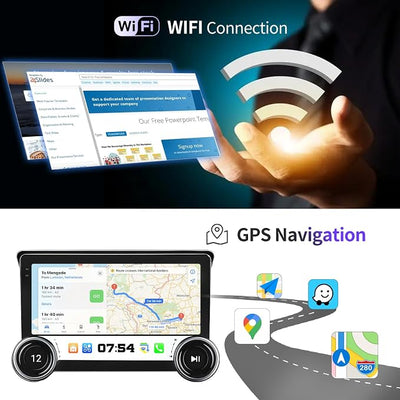 Car Radio for Dodge Challenger & Avenger 2008-2014 Stereo Replacement Dual Knob Upgrade 10.1” Android 13 Touch Screen Wireless CarPlay & Android Auto Head Unit GPS Navigation Bluetooth WiFi DSP SWC