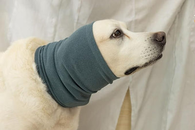 Soothing Dog Ear Cover Noise Anxiety Dog Ear Muffs Noise Protection Snood for Bath Blue M