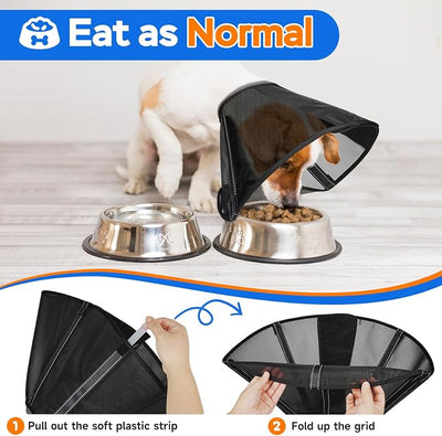 Breathable Mesh Dog Cone Collar for Surgery, Soft Elizabethan Recovery Alternative to Stop Licking,Pet Neck Collar for Large Medium Small Breeds, L