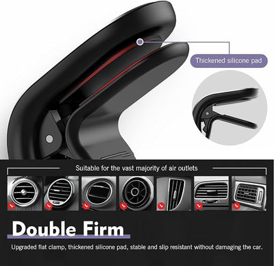 Mobile Phone Navigation Magnetic Bracket, 360 Degree Rotating Car Air Vent Navigation Mount, L-shaped Shockproof Cell Phone Holder, Universal for Any Smartphone and Most Cars (Black)