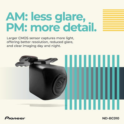 Pioneer ND-BC010 Rearview Camera - Universal Backup Camera, 155 Degree Wide Angle View, High Resolution Images, Clear Night Vision, Flexible Installation, Compatible with Pioneer in-Dash Receivers