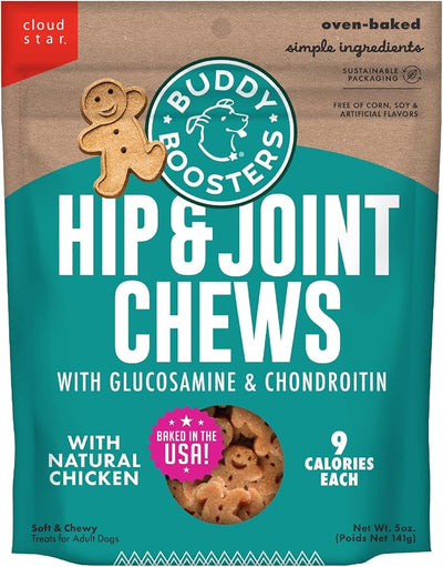 Buddy Biscuits Boosters 5 oz. Bag of Hip and Joint Soft Chews Dog Treats Made with Natural Chicken