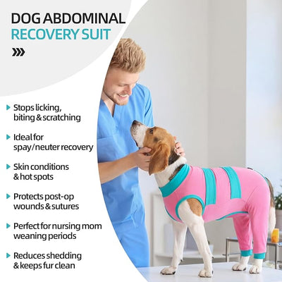 Lelepet Dog Surgery Recovery Suit for Rear Legs, Soft Dog Pants to Prevent Licking, Adjustable Long Sleeve Pet Onesie Pajamas for Dogs, Cone Alternative Leg Sleeve Bodysuit for Dogs After Spay/Neuter