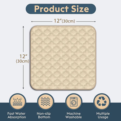 FunFurry Washable Guinea Pig Cage Liner - 4 Pack Reusable Washable Pee Pads，Waterproof Guinea Pig Bedding for Small Animal - Rabbit Bunny Hamster Puppy (Cream, 12" X 12" - 4 Pack)