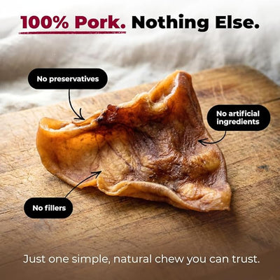 Best Pet Supplies GigaBite Whole Pig Ears for Dogs, 20 Pack - All-Natural Slow-Roasted Chews that Clean Teeth and Satisfy Aggressive Chewers
