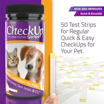 KIT4CAT CheckUp Testing Strips x 50 (Protein Urine Test Strips for Cats & Dogs)