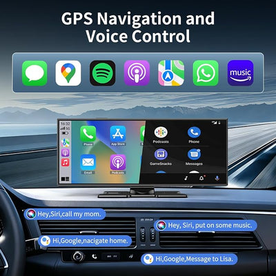 11.5" Largest Wireless Carplay Screen for Car, Portable Apple Carplay & Android Auto Touch Screen,1080p Backup Camera/Mirror Link/Voice Control/GPS/Bluetooth,for All Vehicles