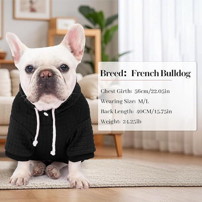 1 Pack Dog Hoodie Sweaters for Small Medium Dogs Warm Dog Clothes for Large Dogs Soft Waffle-Like Laminated Sweatshirt Bulldog