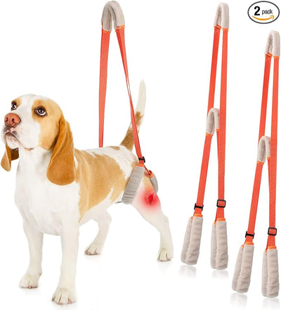 Mixweer 2 Pcs Dog Support Harness for Back Legs Dog Rear Lifting Sling Aid with Handle and Shoulder Strap Hind Leg Support for Pet Mobility Helps Puppy with Poor Stability Joint Injuries(Orange)