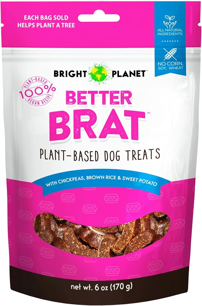 Plant-Based Dog Training Treats (6oz) - Low-Calorie, Soft Chew, Healthy Dog Treats - Clean-Label, Sustainable Ingredients - Adult Pet & Puppy Essentials - USA Made (Better Brat)