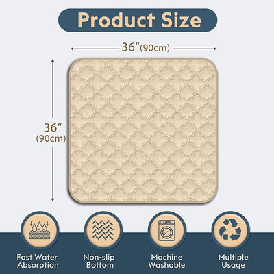 FunFurry Washable Pee Pads for Dogs - 2 Pack Reusable Waterproof Puppy Training Pads, Super Absorbent with Dog Paw Shape Non-Slip Backing (Cream, 36" X 36" - 2 Pack)