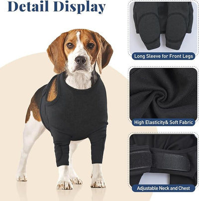 Nanaki Surgery Dog Recovery Suits for Front Legs, Dog Leg Sleeve to Stop Licking, Doggy Anti-Lick Wounds Pants, Pet Wound Cover Protective Sleeves Arm Protector for Injuries & Joint Pain
