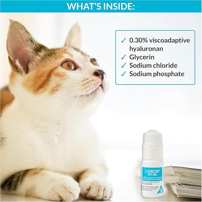 I-DROP Vet Gel: Pet Eye Drops for Dogs | Lubricate Acute/Seasonal Dry Eyes | Superior Comfort | Long-Lasting Relief | Fewer Application Needed, 0.30% Hyaluronan | Multi dose Bottle | One Bottle 10 ml