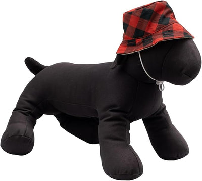 THE WORTHY DOG Buffalo Bucket Hat for Dogs – Lightweight Pet Sun Hat with Adjustable Chin Strap, Soft Brim & Bright Colors - Red, X-Large