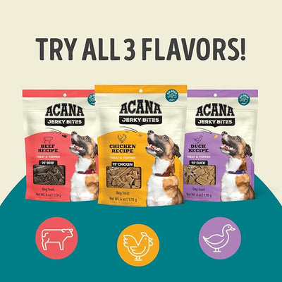 ACANA Jerky Bites Dog Treats Poultry Recipe, 6oz Bag