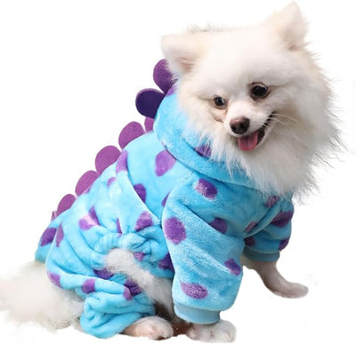 Dinosaur Costume for Small Dogs and Cats, Dog Hoodies Cold Weather Coat,Dog Pajamas for Christmas Halloween