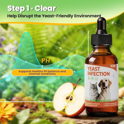 Yeast Infection Treatment for Dogs & Cats-Natural Fast Relief Drop for Itchy Skin, Ears & Paws Redness -Supports Allergy, Inflammation & Immune Health,2 fl oz Salmon Flavor(2 Pack)