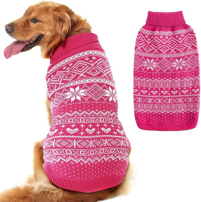 HOMIMP Dog Sweater Argyle - Warm Winter Clothes, Soft Coat for Small Medium and Large Dogs, Ugly Pet Clothing for Boy Girl Puppy