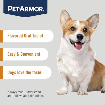 PetArmor 7 Way De-Wormer for Dogs, Oral Treatment of Tapeworm, Roundworm & Hookworm, Dewormer for Puppies & Small Dogs (6-25 lbs), Worm Remover (Praziquantel & Pyrantel Pamoate), 2 Flavored Chewables
