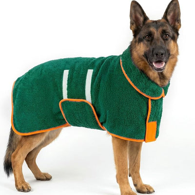 Bienbee Dog Bathrobe, Quick Drying Super Absorbent Pet Robes for Small Medium Large Dogs, Drying Coat for After Bath & Swim, Warm & Cozy Dogs Towels, Dog Puppy Bath Supplies, Green XXL