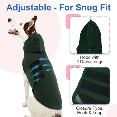 Dog Calming Vest, Dog Anxiety Vest with Ear Wrap to Reduce Noise Stress, Anxiety Jacket for Dogs, Dog Compression Shirt Anxiety for Separation, Fireworks, Vet Visits (DarkGreen, M)