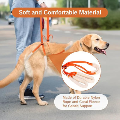 Sling for Dogs Back Legs Rear Support Harness for Paralyzed or Handicapped Pets Assistance Lift Slings for Hind Leg Mobility Small Dog Handicap Supplies for Joint Injuries and Stability (Orange)