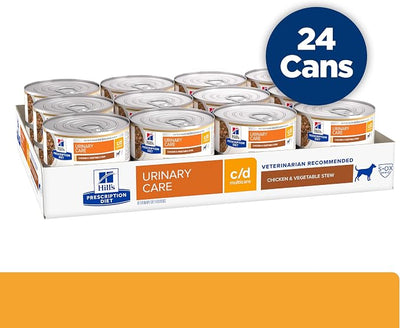 Hill's Prescription Diet c/d Multicare Urinary Care Wet Dog Food, Chicken & Vegetable Stew, 5.5 oz. Cans, 24-Pack