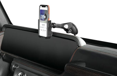 WeatherTech WindshieldFone - Universal Windshield-Mounted Car Phone Holder - Silver Billet Knobs