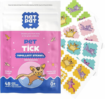 NATPAT Outdoor Pet Patches for Dogs & Cats | Plant Based Essential Oils | Safe for Pets | Non-Toxic, Easy to Apply - 48 Patches - Locket Sold Separately