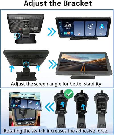 9 Inch Wireless CarPlay Screen for Car, CarPlay & Android Auto Touch Screen Car with Backup Camera, Bluetooth, Navigation, Mirror Link Voice Control